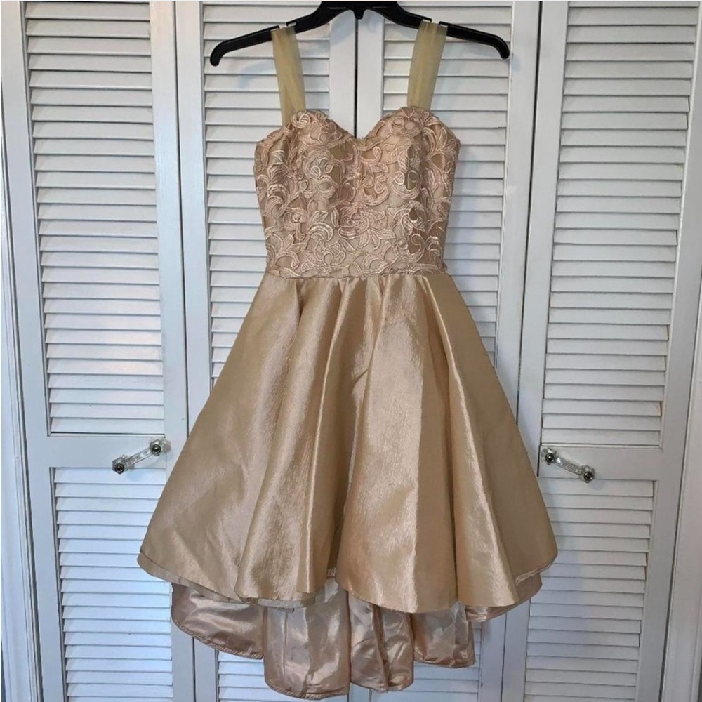 Champagne High Low Formal Dress